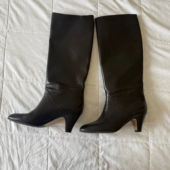 Papagallo Elegant Black Knee-High Women's Boots Size 6.5 - Picture 2 of 6